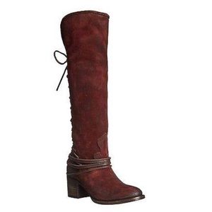 Freebird by Steven // Red, Suede, Knee-high Boots
